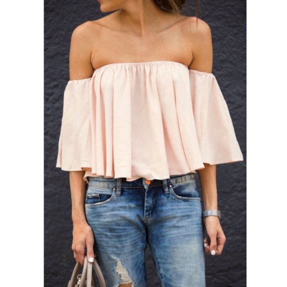 Off The Shoulder Flowy Crop Top | Forever 21 - Picture 1 of 5